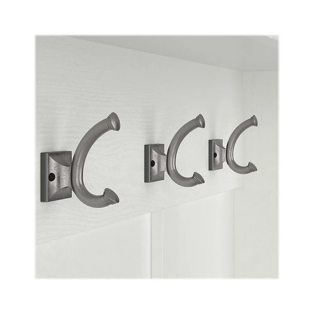 Storage Cabinets*Bush Furniture Woodland Full Entryway Storage Set with Coat Rack and Shoe Bench with Drawers, White Ash (WDL014WAS)