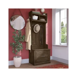 Storage Cabinets*Bush Furniture Woodland 24W Hall Tree and Small Shoe Bench with Drawer, Ash Brown (WDL007ABR)