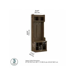 Storage Cabinets*Bush Furniture Woodland 24W Hall Tree and Small Shoe Bench with Shelves, Ash Brown (WDL008ABR)