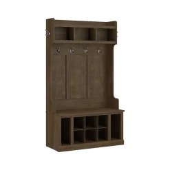 Storage Cabinets*Bush Furniture Woodland 40W Hall Tree and Shoe Storage Bench with Shelves, Ash Brown (WDL002ABR)