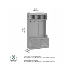 Storage Cabinets*Bush Furniture Woodland 40W Hall Tree and Shoe Storage Bench with Doors, Cape Cod Gray (WDL001CG)
