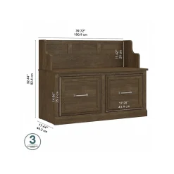 Storage Cabinets*Bush Furniture Woodland 40W Entryway Bench with Doors, Ash Brown (WDL005ABR)