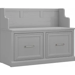 Storage Cabinets*Bush Furniture Woodland 40W Entryway Bench with Doors, Cape Cod Gray (WDL005CG)