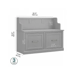 Storage Cabinets*Bush Furniture Woodland 40W Entryway Bench with Doors, Cape Cod Gray (WDL005CG)