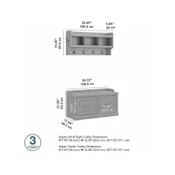 Storage Cabinets*Bush Furniture Woodland 40W Shoe Storage Bench with Doors and Wall Mounted Coat Rack, Cape Cod Gray (WDL003CG)