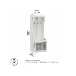 Storage Cabinets*Bush Furniture Woodland 24W Hall Tree and Small Shoe Bench with Shelves, White Ash (WDL008WAS)