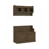Storage Cabinets*Bush Furniture Woodland 40W Entryway Bench with Doors and Wall Mounted Coat Rack, Ash Brown (WDL009ABR)