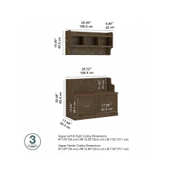 Storage Cabinets*Bush Furniture Woodland 40W Entryway Bench with Doors and Wall Mounted Coat Rack, Ash Brown (WDL009ABR)