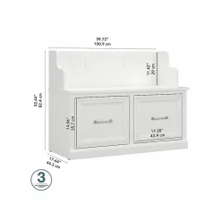 Storage Cabinets*Bush Furniture Woodland 40W Entryway Bench with Doors, White Ash (WDL005WAS)