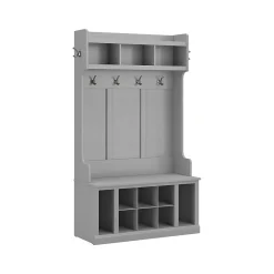 Storage Cabinets*Bush Furniture Woodland 40W Hall Tree and Shoe Storage Bench with Shelves, Cape Cod Gray (WDL002CG)