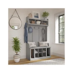 Storage Cabinets*Bush Furniture Woodland 40W Hall Tree and Shoe Storage Bench with Shelves, Cape Cod Gray (WDL002CG)