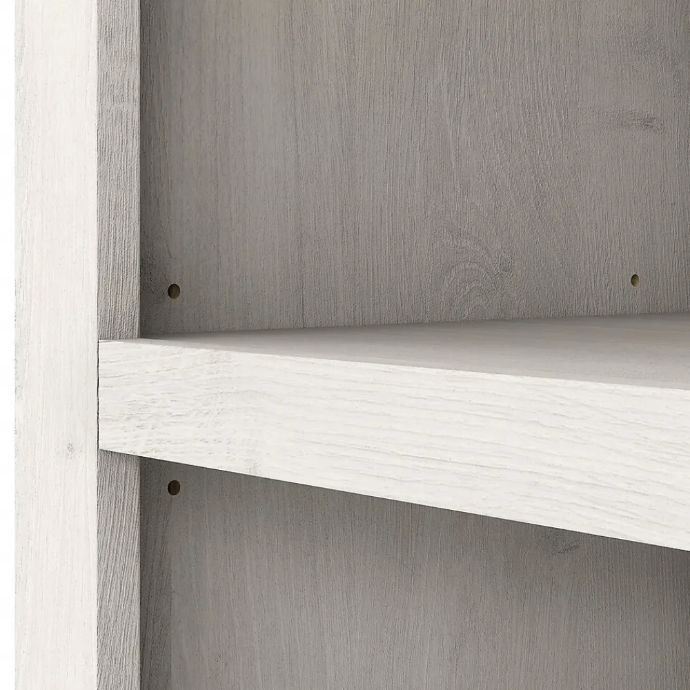 Bookcases*Bush Furniture Yorktown 67"H 5-Shelf Bookcase with Adjustable Shelves, Linen White Oak Laminated Wood, 2/Set (YRK012LW)