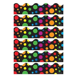 Grade Books*Carson-Dellosa Carson Dellosa Education Big Rainbow Dots Scalloped Border, 39 Feet/Pack, 6 Packs (CD-1255-6)