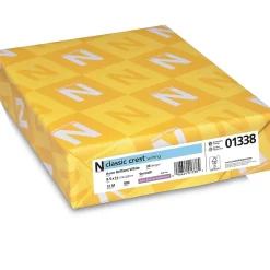Resume Paper*Neenah Paper CLASSIC CREST® Writing Paper, 8 1/2" x 11", 24 lb., Smooth Finish, Avon Brilliant White, 500/Ream (01338)