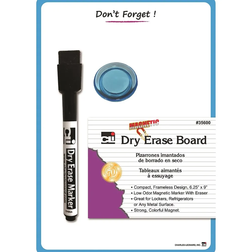 Dry Erase*CLI Don't Forget Magnetic Mini Dry Erase Board, 6.25" x 9", 12/Box (CHL35600ST)