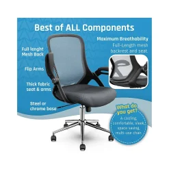 Office Chairs*Click365 Ergonomic Fabric/Mesh Swivel Task Chair, (CCHR10003B) Gray