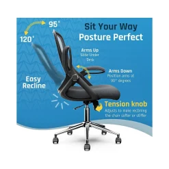 Office Chairs*Click365 Ergonomic Fabric/Mesh Swivel Task Chair, (CCHR10003B) Gray