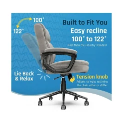 Office Chairs*Click365 Transform 2.0 Ergonomic Fabric Swivel Desk Chair, (CCHR10007D) Gray