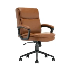 Ergonomic Chairs*Click365 Transform 2.0 Ergonomic Bonded Leather Swivel Desk Chair, (CCHR10007A) Cognac