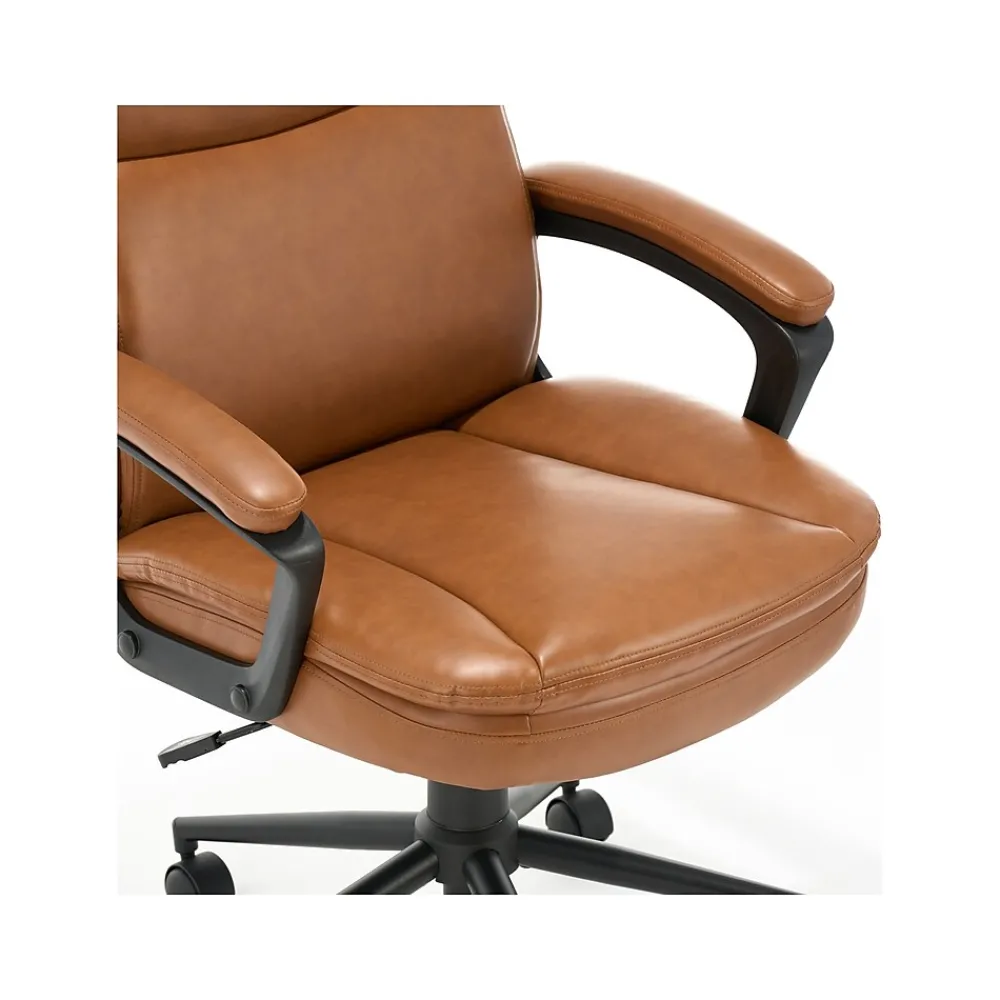 Ergonomic Chairs*Click365 Transform 2.0 Ergonomic Bonded Leather Swivel Desk Chair, (CCHR10007A) Cognac