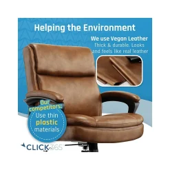 Ergonomic Chairs*Click365 Transform 2.0 Ergonomic Bonded Leather Swivel Desk Chair, (CCHR10007A) Cognac