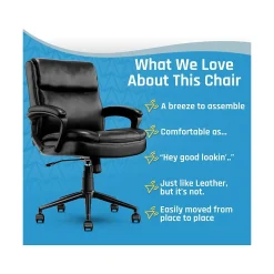 Ergonomic Chairs*Click365 Transform 2.0 Ergonomic Bonded Leather Swivel Desk Chair, (CCHR10007B) Black