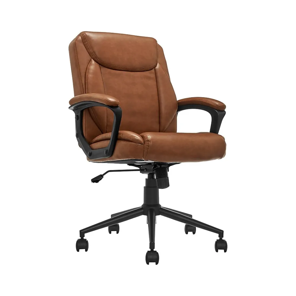 Ergonomic Chairs*Click365 Transform 1.0 Ergonomic Bonded Leather Swivel Desk Chair, (CCHR10001A) Cognac