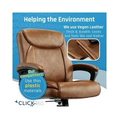 Ergonomic Chairs*Click365 Transform 1.0 Ergonomic Bonded Leather Swivel Desk Chair, (CCHR10001A) Cognac