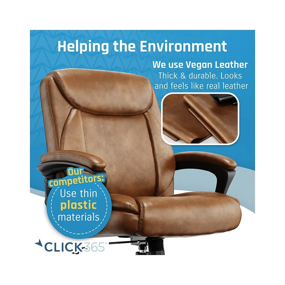 Ergonomic Chairs*Click365 Transform 1.0 Ergonomic Bonded Leather Swivel Desk Chair, (CCHR10001A) Cognac