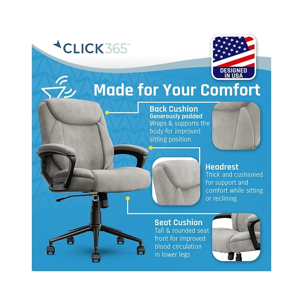 Ergonomic Chairs*Click365 Transform 1.0 Ergonomic Fabric Swivel Desk Chair, (CCHR10001C) Gray