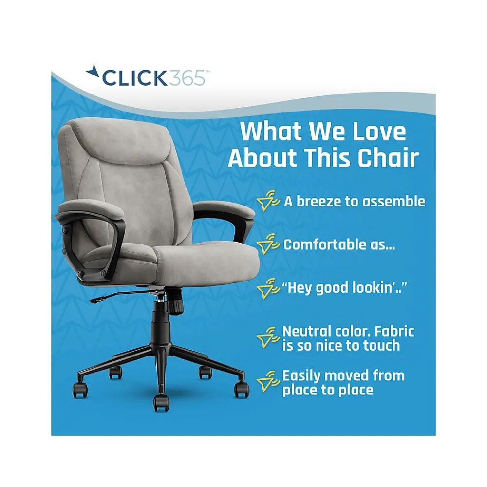Ergonomic Chairs*Click365 Transform 1.0 Ergonomic Fabric Swivel Desk Chair, (CCHR10001C) Gray