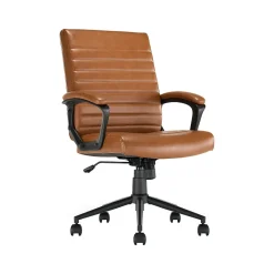 Ergonomic Chairs*Click365 Transform 3.0 Ergonomic Bonded Leather Swivel Desk Chair, (CCHR10008A) Cognac