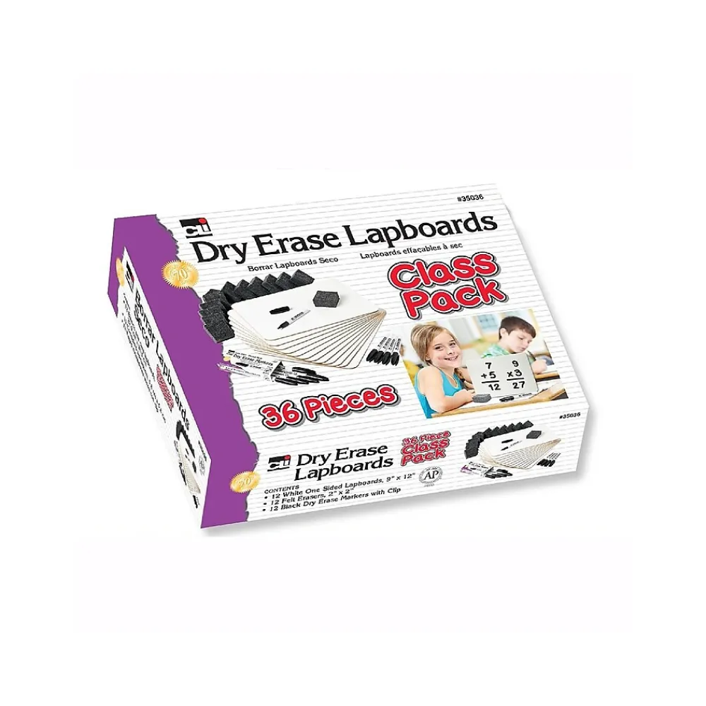 Dry Erase*CLN Class Pack Masonite Dry-Erase Whiteboards, 9" x 12", 12/Set (CHL35036)