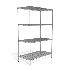 Shelving*Coastwide Professional ™ 4-Shelf Wire Unit, 48"W, Chrome (CW25474)