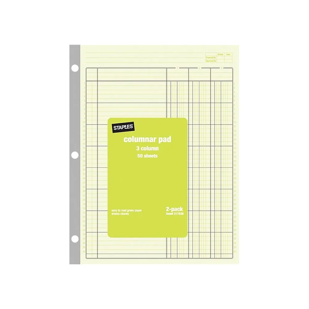 Accounting & Record Journals*Unbranded Columnar Books, 100 Pages, Green, 2/Pack (217836ABF)