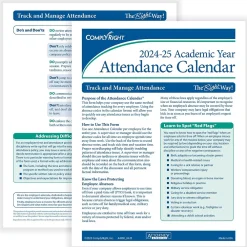Hr Forms*ComplyRight 2024-2025 Academic Attendance Calendar, 50/Pack (A43005015)