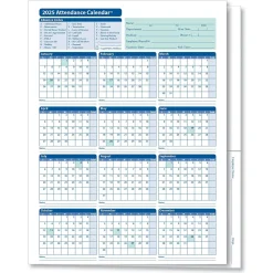 Hr Forms*ComplyRight 2025 Attendance Calendar File Folder, 25 Forms/Pack (A3050)