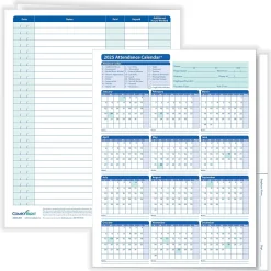 Hr Forms*ComplyRight 2025 Attendance Calendar File Folder, 25 Forms/Pack (A3050)