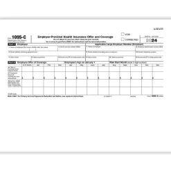 Tax Forms*ComplyRight 2024 1095-C Tax Form, 1-Part, White/Black, 50/Pack (1095CIRS50)