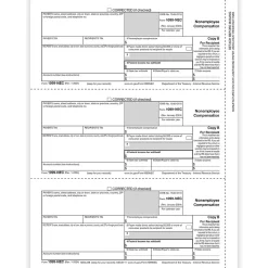 Tax Forms*ComplyRight 2024 1099-NEC Tax Form, 1-Part, 3-Up, Recipient Copy B, 50/Pack (NEC511150)