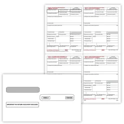Tax Forms*ComplyRight 2024 W-2 Tax Form Envelopes/Recipient Copy Only, 1-Part, 4-Up, Copy B, C, 2 and 2 combined, 25/Pack (5205E25)