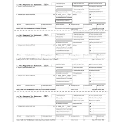 Tax Forms*ComplyRight 2024 W-2 Tax Form, 4-Part, 4-Up, Employee Copy, 50/Pack (520650)