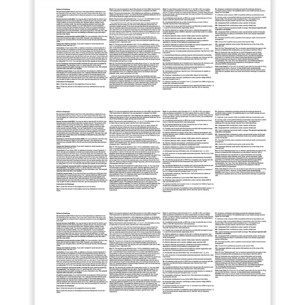 Tax Forms*ComplyRight 2024 W-2 Tax Form, 3-Part, 3-Up, 50/Pack (521150)