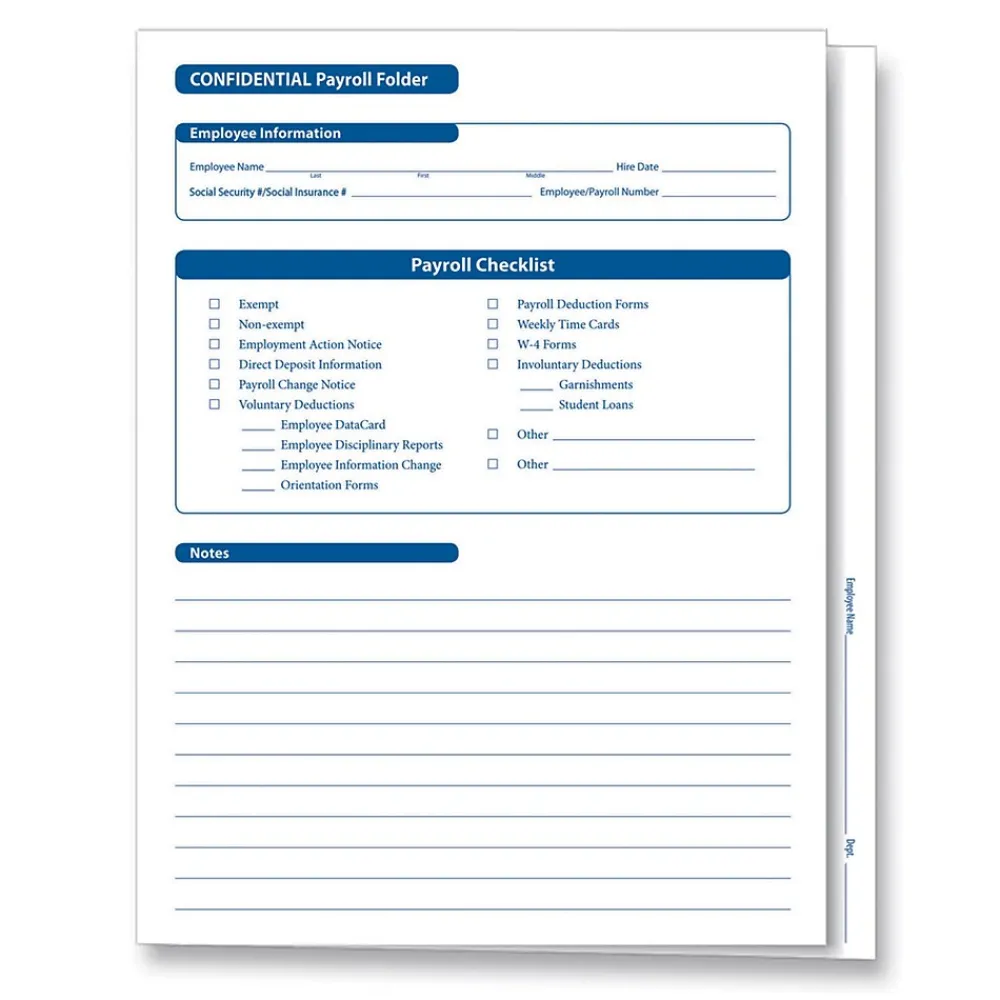 Hr Forms*ComplyRight ™ Confidential Employee Payroll Records Folder, Pack of 25 (A2317)