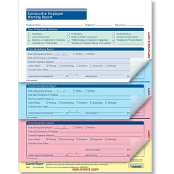 Hr Forms*ComplyRight Consecutive Employee Warning Report, 4-Part, 50 Forms/Pack (A2187)