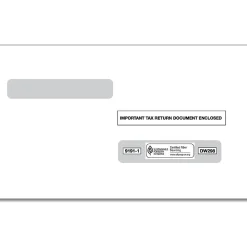 Tax Forms*ComplyRight Double Window Envelope, 5.63" x 9", White/Black, 100/Pack (91911)