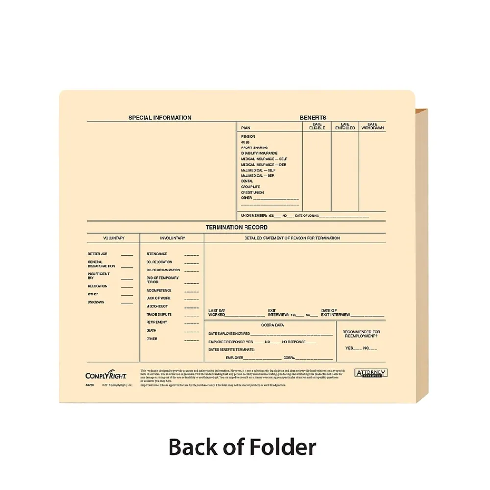Hr Forms*ComplyRight Expandable Confidential Personnel Envelo-File® (A0720)