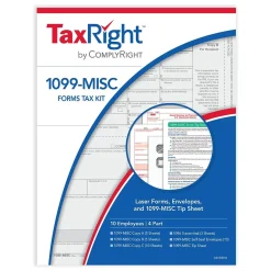 Tax Forms*ComplyRight TaxRight 2024 1099-MISC Tax Form Tax Form Set with Envelopes, 4-Part, 10/Pack (SC6103E10)