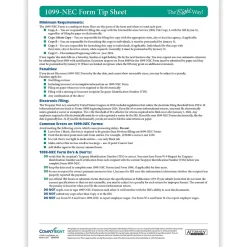 Tax Forms*ComplyRight TaxRight 2024 1099-NEC Tax Form Tax Forms, Envelopes, TipSheet & Software, 4-Part, 50/Pack (NECSC6103ES)