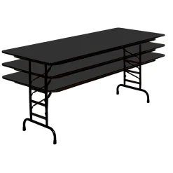 Folding Tables*Correll 72-inch Metal, Particle Board & Laminate Adjustable Folding Table, Black Granite